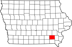 Map of Iowa highlighting Jefferson County.svg