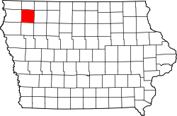 Map of Iowa highlighting O'Brien County.svg