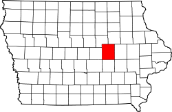 Map of Iowa highlighting Tama County.svg