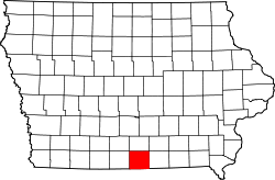 Map of Iowa highlighting Wayne County.svg