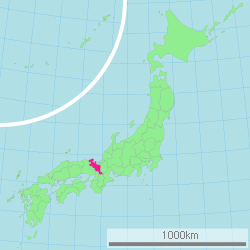 Carte du Japon avec la Préfecture de Kyoto mise en évidence
