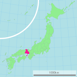 Carte du Japon avec la Préfecture de Hyōgo mise en évidence