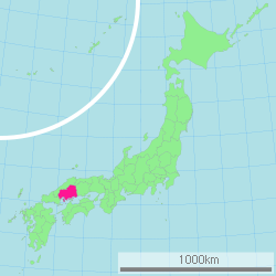 Carte du Japon avec la Préfecture d'Hiroshima mise en évidence