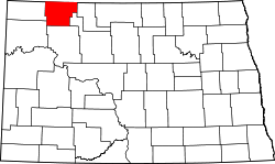 Map of North Dakota highlighting Burke County.svg