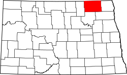 Map of North Dakota highlighting Cavalier County.svg