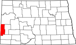 Map of North Dakota highlighting Golden Valley County.svg