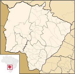 Carte de l'État du Mato Grosso do Sul (en rouge) à l'intérieur du Brésil