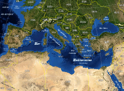 Image satellite du bassin méditerranéen