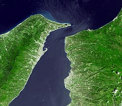 Image satellite du Détroit de Messine (NASA)