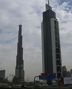 Millennium Tower and Burj Dubai on 2 November 2007.jpg