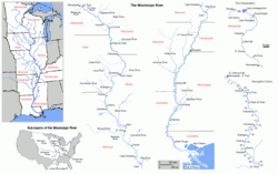 Cartes du fleuve Mississippi.
