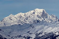 Face sud du mont Blanc en hiver