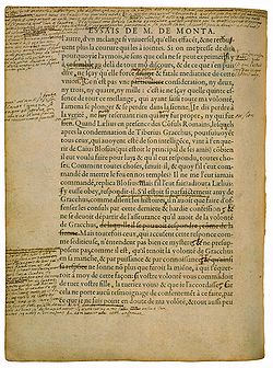 L'exemplaire des Essais annoté par Montaigne, dit « exemplaire de Bordeaux »