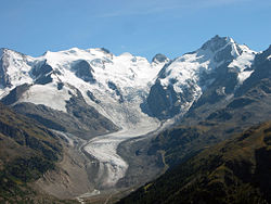 Vue du glacier Morteratsch.
