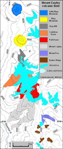 Carte du champ volcanique du mont Cayley.