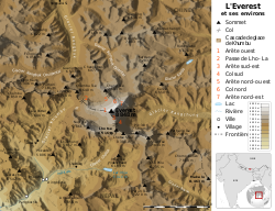 Mount Everest region map-fr.svg