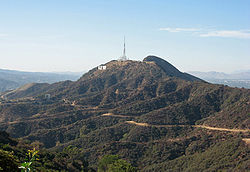 Vue du mont Lee avec le panneau Hollywood.