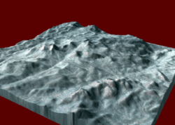 Animation représentant le mont Namuli en trois dimensions.