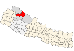 Localisation du district de Mugu
