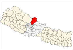 Localisation du district de Mustang