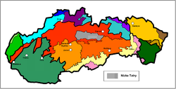 Carte de localisation des Basses Tatras.