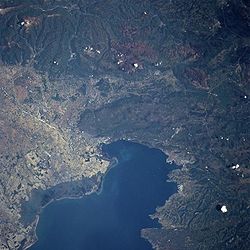 Le golfe de Trieste et son hinterland vus de l'espace.