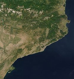 Photo satellitaire de la Catalogne