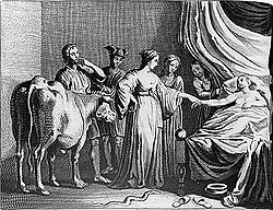 La déesse Isis rend visite à Téléthuse, sur le point d’accoucher d’Iphis (1702)