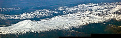 Vue aérienne des Nevados de Chillán.