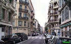 18 Rue Pertinax, vue W en direction de l'avenue Jean-Medecin. 