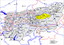 Carte de localisation des Niedere Tauern.
