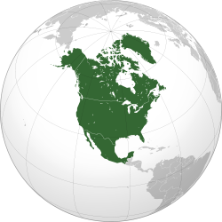 Carte de localisation de l'Amérique du Nord