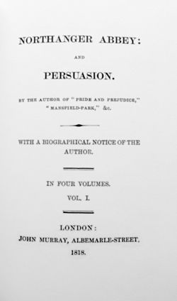 Page de titre de l'ouvrage regroupant Northanger Abbey et Persuasion