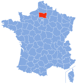 Localisation de l'Oise en France
