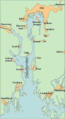 Carte de l'Oslofjord.
