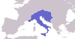 Situation du Royaume ostrogoth en Europe.