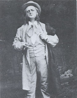 L'acteur Henrik Klausen dans le rôle de Peer Gynt (acte IV) lors de la première au Théâtre national de Christiania le 24 février 1876.