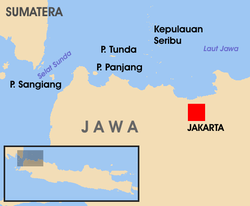 Carte de localisation du kabupaten dans le territoire spécial de la capitale Jakarta.