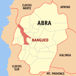 Localisation de Bangued (en rouge) dans la province d'Abra.
