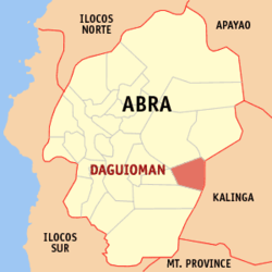Localisation de Daguioman (en rouge) dans la province d'Abra.