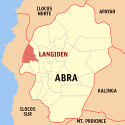 Localisation de Langiden (en rouge) dans la province d'Abra.
