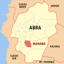 Localisation de Manabo (en rouge) dans la province d'Abra.