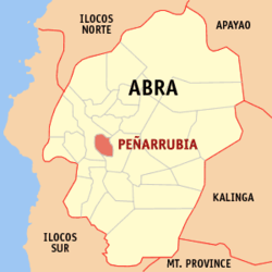 Localisation de Peñarrubia (en rouge) dans la province d'Abra.