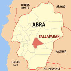Localisation de Sallapadan (en rouge) dans la province d'Abra.