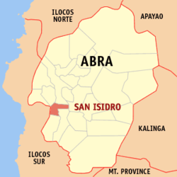Localisation de San Isidro (en rouge) dans la province d'Abra.