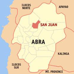Localisation de San Juan (en rouge) dans la province d'Abra.