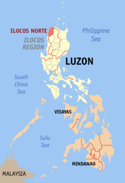 Localisation de la province de Ilocos Norte (en rouge) dans les Philippines.
