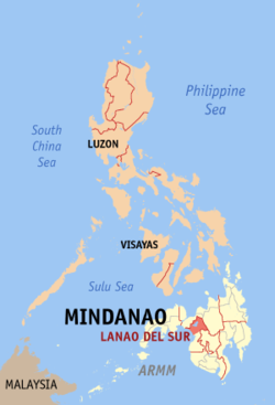Localisation de la province de Lanao del Sur (en rouge) dans les Philippines.