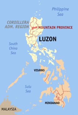 Localisation de la province de Mountain Province (en rouge) dans les Philippines.