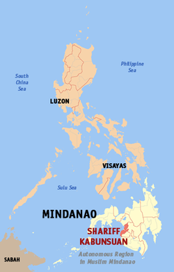 Localisation de la province de Shariff Kabunsuan (en rouge) dans les Philippines.